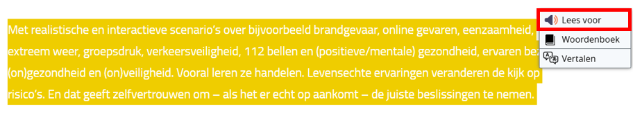 readspeaker voorlezen voorbeeld